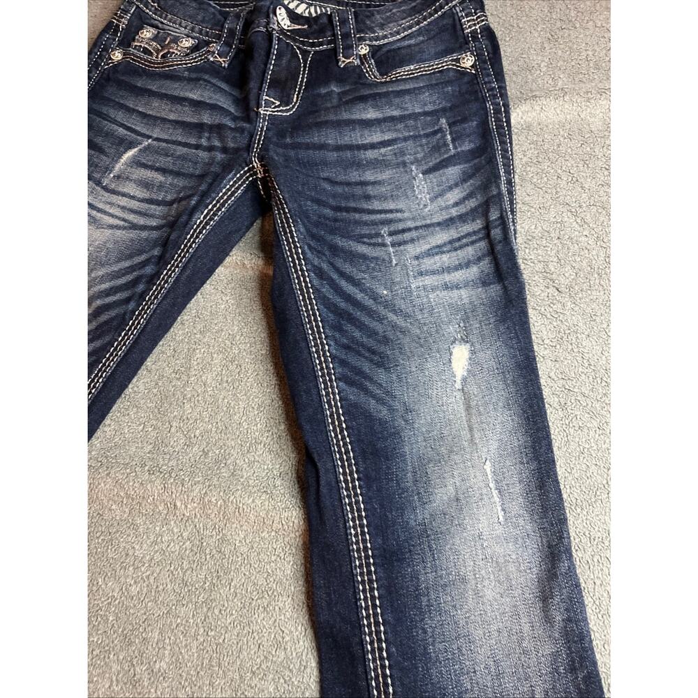 Rock Revival Women's Drew Boot Cut Distressed Jeans Low Rise Size 26 B205 - Picture 8 of 16